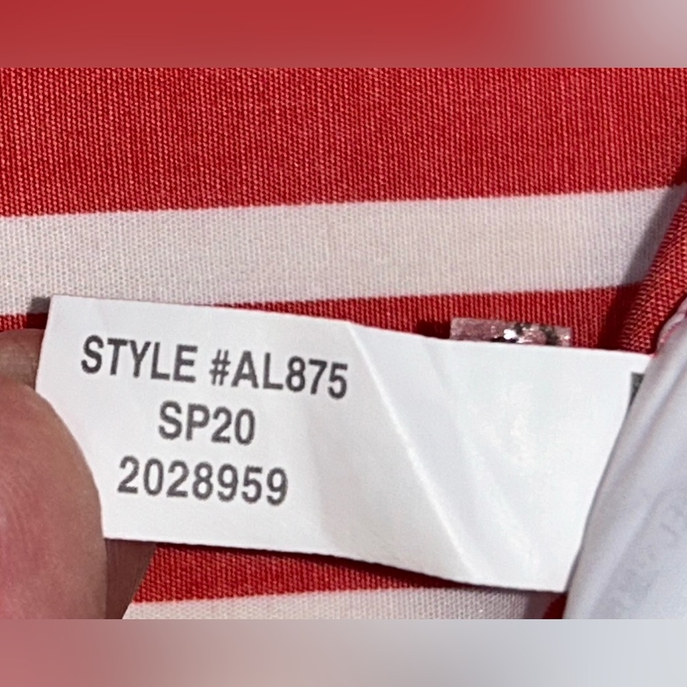 J. Crew Women’s Striped Funnel Neck Top Cotton Poplin Maddie Ceris Stripe Size 4 - Picture 15 of 16